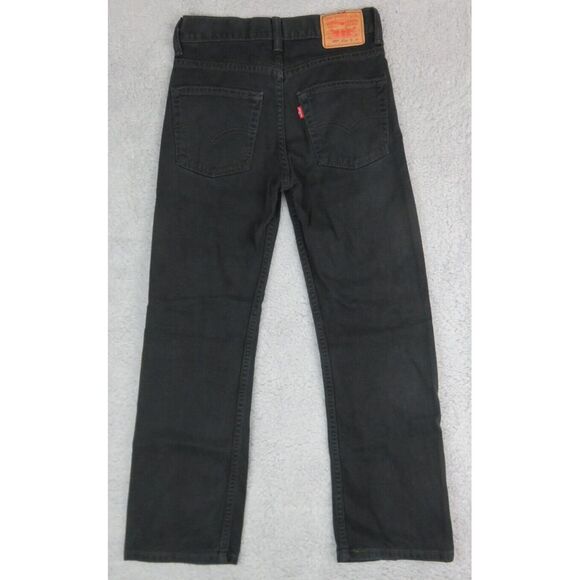 Levis 505 Jeans Boys Youth 14 Regular Slim Dark Denim Cotton  25x27‎ Black - Picture 1 of 7